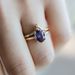 Sanjie Super Simple And Fashionable Women's Pair Ring Inlaid With Amethyst Gold Plated Ins Jewelry_ipsvogv.com
