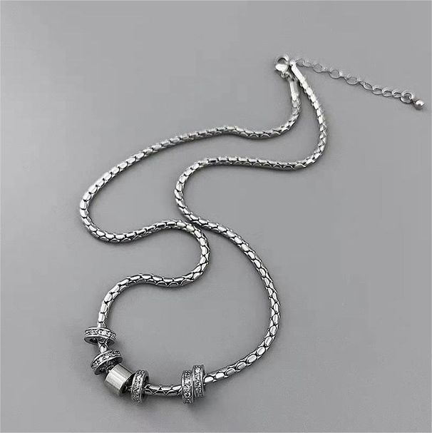 Neutral Cold Style Titanium Steel Diamond Ring Pendant Necklace For Women Light Luxury Design Versatile Clavicle Chain For Men_ipsvogv.com