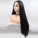hot selling 1B# Wigs Long Silky Straight Black 13x3 Lace Wig for Women Heat Resistant Fiber Hair Replaceme_ipsvogv.com
