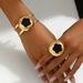 Minimally designed women's bracelet set with niche plum blossom inlay design, high-end handmade ring_ipsvogv.com