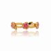 Medieval Enamel Peach Blossom Open Ring Floral Light Luxury High End Niche Design Fashion Retro Gold Ring_ipsvogv.com