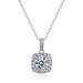 Exclusive classic fat square shape full diamond clavicle chain S925 sterling silver inlaid with cultivated ruby necklace fashion ins_ipsvogv.com