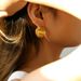 Heavy industry series niche color preserving design earrings personality exaggerated earrings copper plated with K real gold_ipsvogv.com