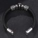 Punk Style Exquisite Peach Heart Skull Stainless Steel Charm Men's Leather Bracelet Straight_ipsvogv.com