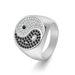Men's Jewelry Grand Gossip Black And White Diamond Ring Trendy Stainless Steel Personality Ring_ipsvogv.com