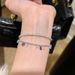 Light Luxury High-end Purple Zircon Tassel Necklace With High Aesthetic Value Bracelet Set, Exquisite Temperament,_ipsvogv.com