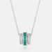 Willson Jewelry S925 Silver Cultivated Emerald Necklace Linkway Pendant_ipsvogv.com