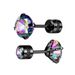 1 Pair 4mm-8mm Laser Sparkling Zircon Stud Earrings Elegant Minimalist Style Stainless Steel Screw-in Ear Jewelry Daily Casual_ipsvogv.com
