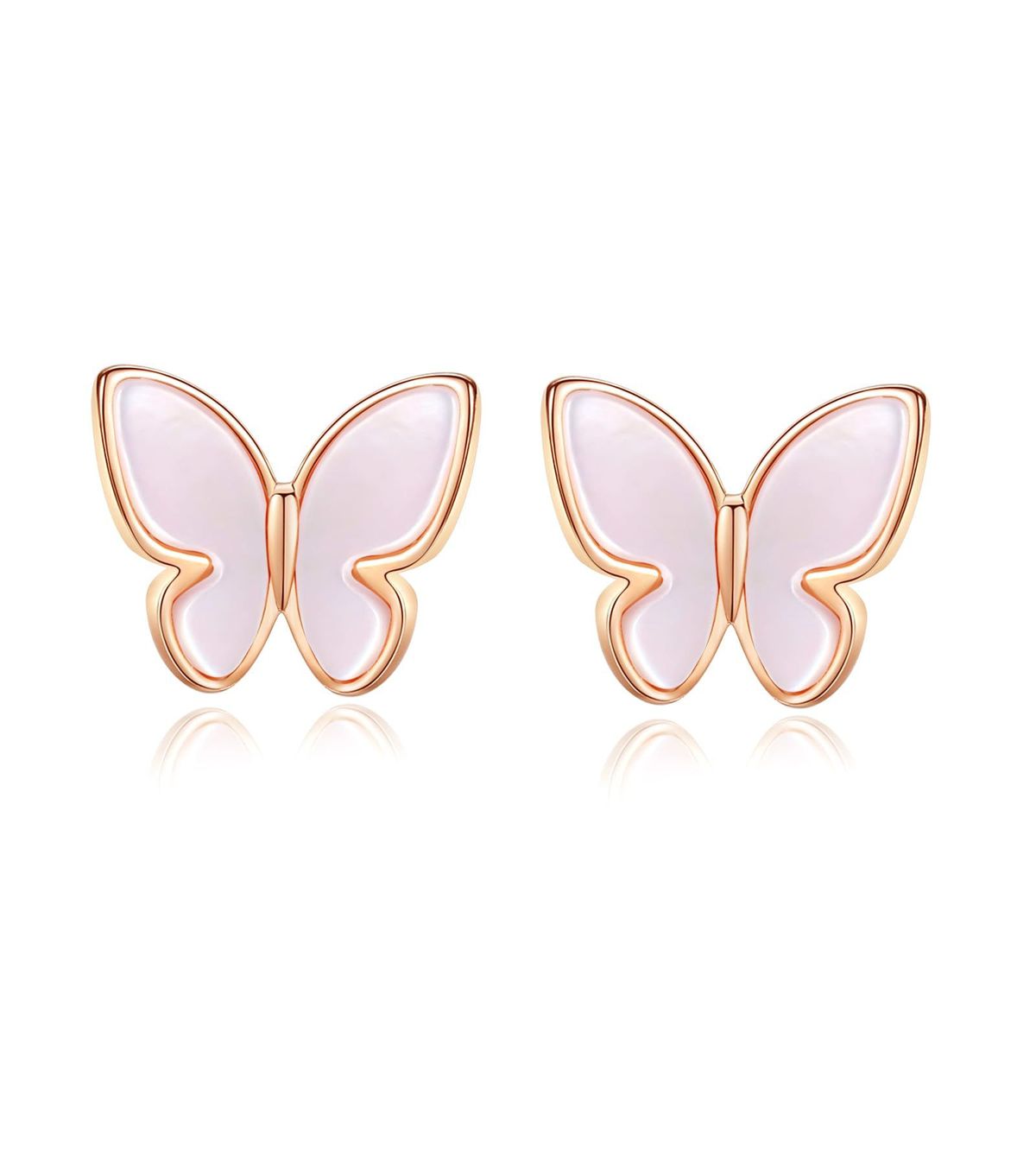 Hot Sale Real Gold Brass Electroplating High End Luxury Style Fashion Rose Gold Butterfly Earrings_ipsvogv.com