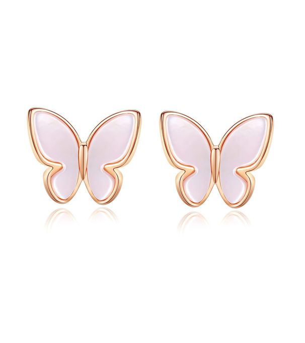 Hot Sale Real Gold Brass Electroplating High End Luxury Style Fashion Rose Gold Butterfly Earrings_ipsvogv.com