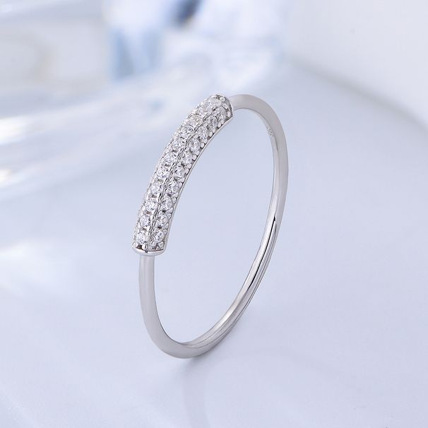 Women's Jewelry Sterling Silver Micro Inlaid Zircon Ring Simple Fashion All Match Index Finger Ring Tail Ring Ring Jewelry_ipsvogv.com