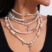 retro multi layer pearl handmade choker necklace cold personality rivet pendant necklace_ipsvogv.com