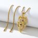 Trendy brand hiphop men's necklace skull pendant twist chain long trendy single row chain punk sweater chain pendant_ipsvogv.com