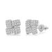 Three dimensional sugar cube earrings and rings two piece set for women's gold plated micro inlaid zircon jewelry set_ipsvogv.com