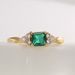 French Cross Border Exclusive Personalized Retro Engagement Ring Female Gold Plated Inlaid Square Green Zircon Ring_ipsvogv.com