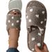 Polka dot cross open toe cotton slippers indoor women home open non-slip silent soft sole slippers_ipsvogv.com
