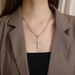 Men And Women's Jewelry Titanium Steel Cross Necklace Inlaid With Diamonds Simple Neutral Style Trendy Wear Personalized Accessories_ipsvogv.com