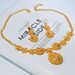 Plated Bridal Necklace Earrings Two Piece Dubai India Water Drop Sand Gold Jewelry Set_ipsvogv.com