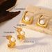 Women’s Jewelry Set Fashion Stainless Steel Earrings For Girls Atmosphere High End Vacuum Plating Gold Leaf Design Earrings_ipsvogv.com