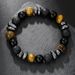 Irregular Black Gallstone Bracelet Domineering Gift For Boyfriend 10mm Volcanic Stone Tiger Eye Stone Bracelet Couple Hand Jewelry Super Cool_ipsvogv.com