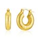 Copper Plated K Real Gold Threaded Ear Buckles Solid Hoop Short Heavy Duty Earrings Retro Color Preserving Earrings_ipsvogv.com