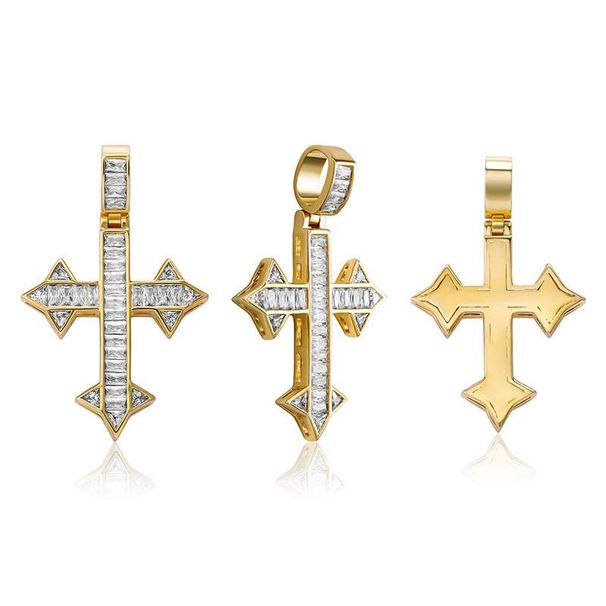 T Square Diamond With Thorn Retro Cross Hip Hop Pendant Necklace Men And Women Fashion Trend Jewelry_ipsvogv.com