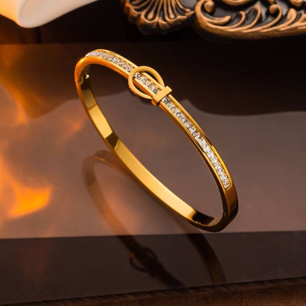 Designer Titanium Steel Bracelet With Zircon Shining Personalized Fashion Bracelet For Women_ipsvogv.com