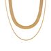 XL602 Ribbon Necklace Mesh Double Layer Hip Hop Choker Titanium Steel Gold Plated_ipsvogv.com
