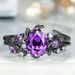 Sanjie Purple Topaz Natural Ring Fashion Inlaid Water Drop Jewelry_ipsvogv.com