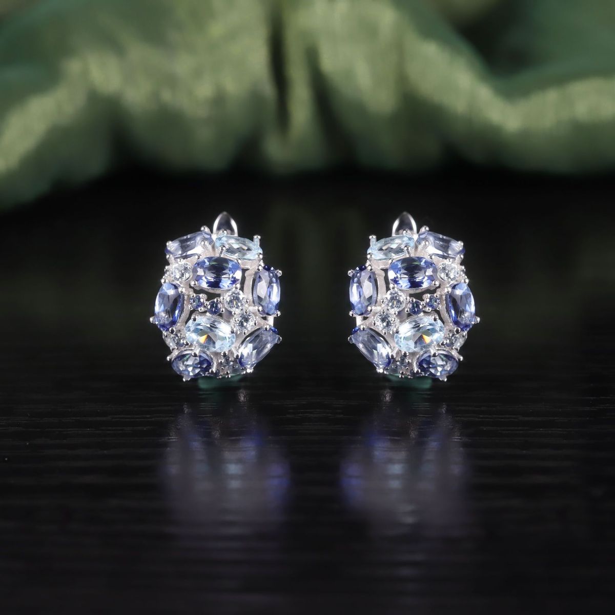 Niche Design S925 Sterling Silver Inlaid With Natural Topaz Crystal Earrings British Buckle Female Gemstone Earrings New_ipsvogv.com