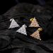 Unisex hip hop triangle thread ear pins for men micro inlaid zircon ear studs popular personality trend ear jewelry_ipsvogv.com