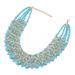 Qiman Popular Handmade Turquoise Crystal Pearl Aluminum Chain Short Necklace NK-01561_ipsvogv.com