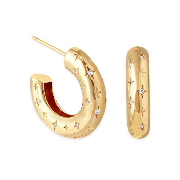Women's Jewelry S925 Silver Needle Light Luxury Personality Metal Style Broken Zirconium C Shaped Star And Moon Earrings Niche Design Earrings_ipsvogv.com