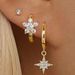 Unisex Real Gold Brass Electroplating, Hot Selling Across Fashionable And Luxurious Three Piece Earrings For Ladies With Zircon_ipsvogv.com