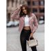 Women's Clothing popular zipper short jacket diagonal zipper buckskin top_ipsvogv.com