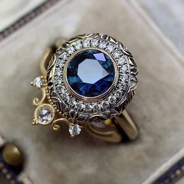 Sanjie Women's Couple Instagram Internet Celebrity Zircon Creative Flower Shaped Pair Ring_ipsvogv.com