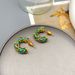 Compact C-shaped enamel glazed light luxury temperament, exquisite high-end personality, fashionable earrings, ear_ipsvogv.com