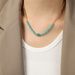 Ins Style Mixed With Natural Stone Design, Freshwater Pearl Titanium Steel Necklace, Round Bead Chain, Versatile_ipsvogv.com