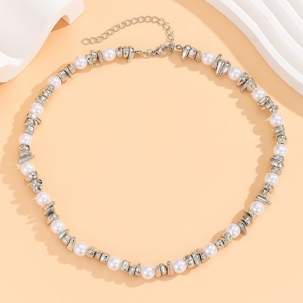 Small Niche Design, Personalized Men's And Women's High-end Pearl Necklace, Irregular CCB, Simple Temperament,_ipsvogv.com
