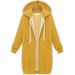 Women's Clothing Autumn and Winter Women's Clothing Hooded Long Sleeve Mid Length Sweater Fleece Long Coat_ipsvogv.com