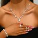 Women’s Jewelry Set Fashion Wedding Fashion Hot Selling Jewelry Set Temperament Gold And Silver Diamond Necklace Bracelet Earrings Ring Five Piece Set_ipsvogv.com