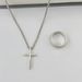 Jewelry men's cross necklace bracelet ring three piece set hip hop personality versatile accessories_ipsvogv.com