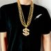 Internet Celebrity Hip-hop Exaggerated Big Chain Gold Necklace Personality Domineering Men's Metal Pendant Personality Simulation Props_ipsvogv.com