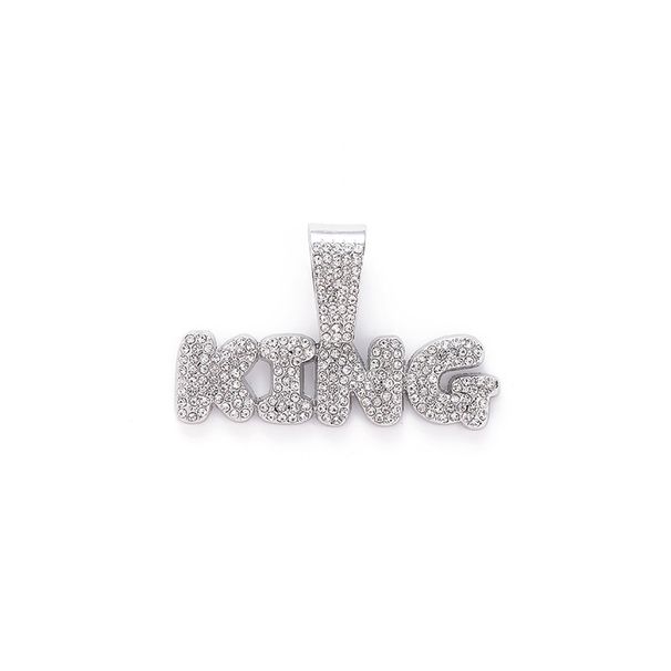 Women’s Jewelry Set Fashion Men's Niche Environmentally Friendly Alloy Hip Hop Street Style Full Diamond Chain Letter KING Cuban Chain Jewelry_ipsvogv.com