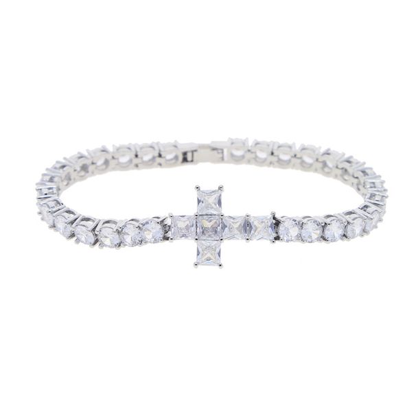 Hip Hop New 5mm Cross Round Zircon Bracelet Inlaid Zircon Men's Bracelet_ipsvogv.com