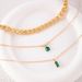 Women’s Jewelry Set Fashion Light Luxury Emerald Gemstone Bow Multi Layer Necklace Retro All Match Party Stacking Necklace Accessories_ipsvogv.com