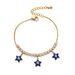 New titanium steel chain drop glue five-pointed star necklace bracelet set with diamond design high appearance level jewelry women_ipsvogv.com
