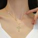 【 Titanium Steel 】 Luxury Angel Cross Internet Celebrity Same Style Deep Pink Necklace For Women's Fashion Trend_ipsvogv.com