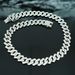 Unisex 15mm Alloy Full Diamond Diamond Cuban Chain Hip Hop Men's Double Row Four Sided Hip Hop Necklace Jewelry_ipsvogv.com