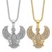 New Hip-Hop HIPHOP Titanium Steel Gold-Plated Ancient Egyptian Horus Ankh Pendant Necklace_ipsvogv.com